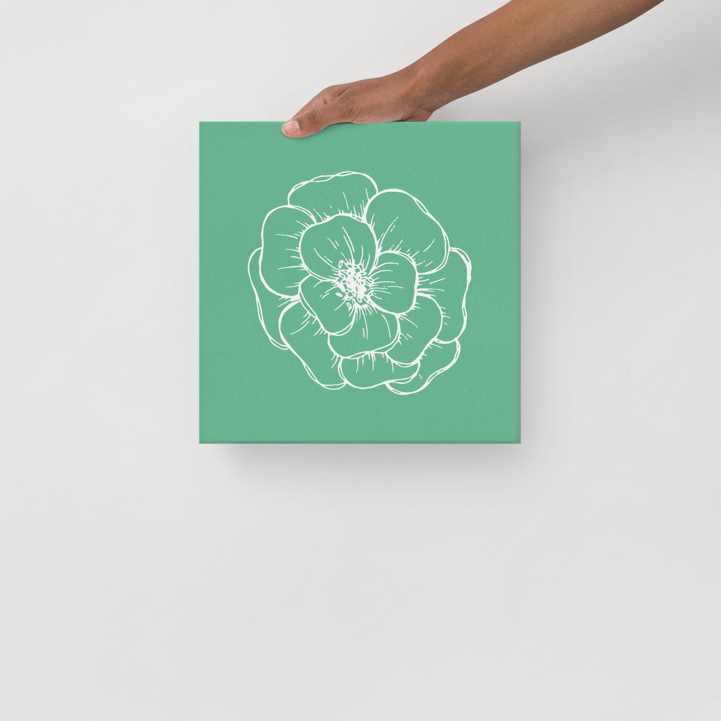 Green w/Flower | Thin Canvas