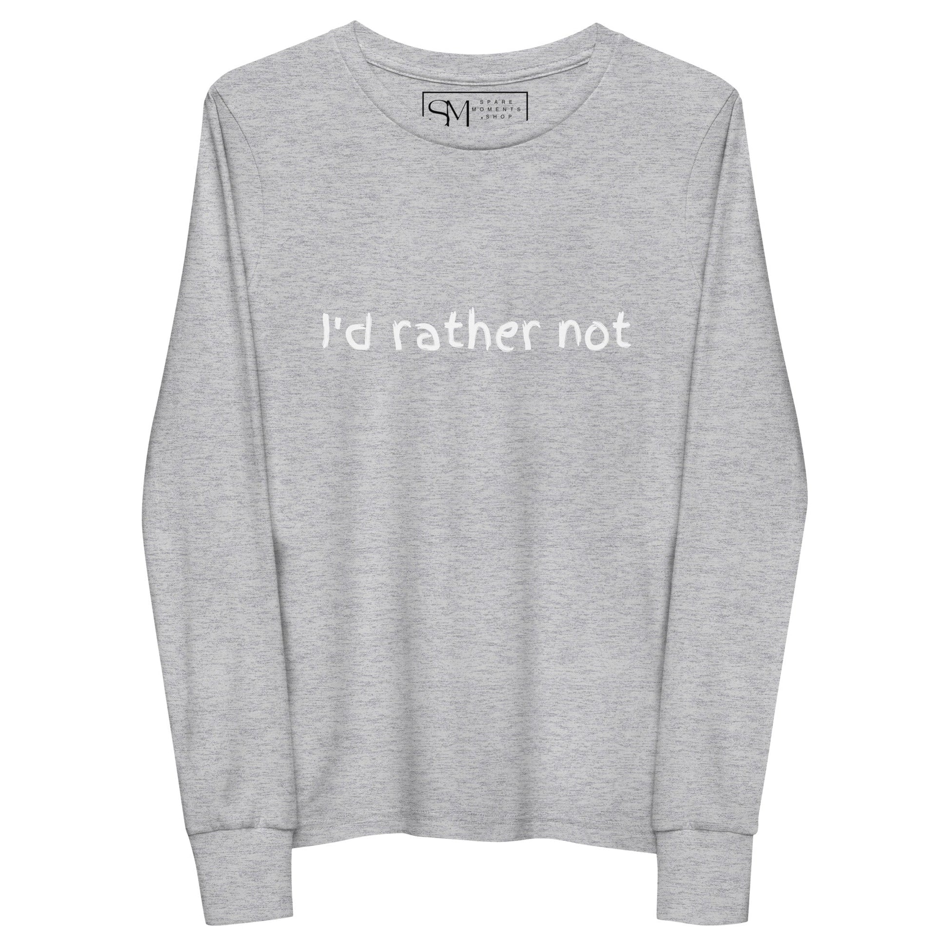 I’d Rather Not | Youth long sleeve tee