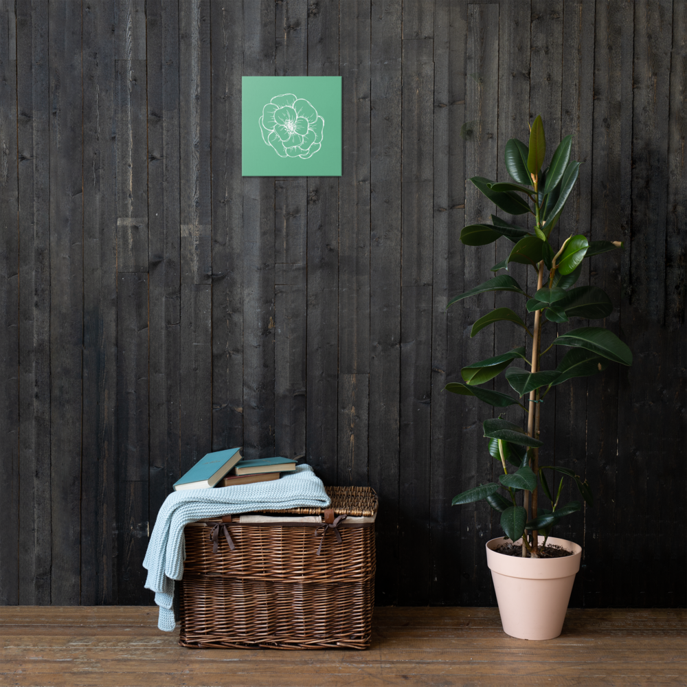 Green w/Flower | Thin Canvas