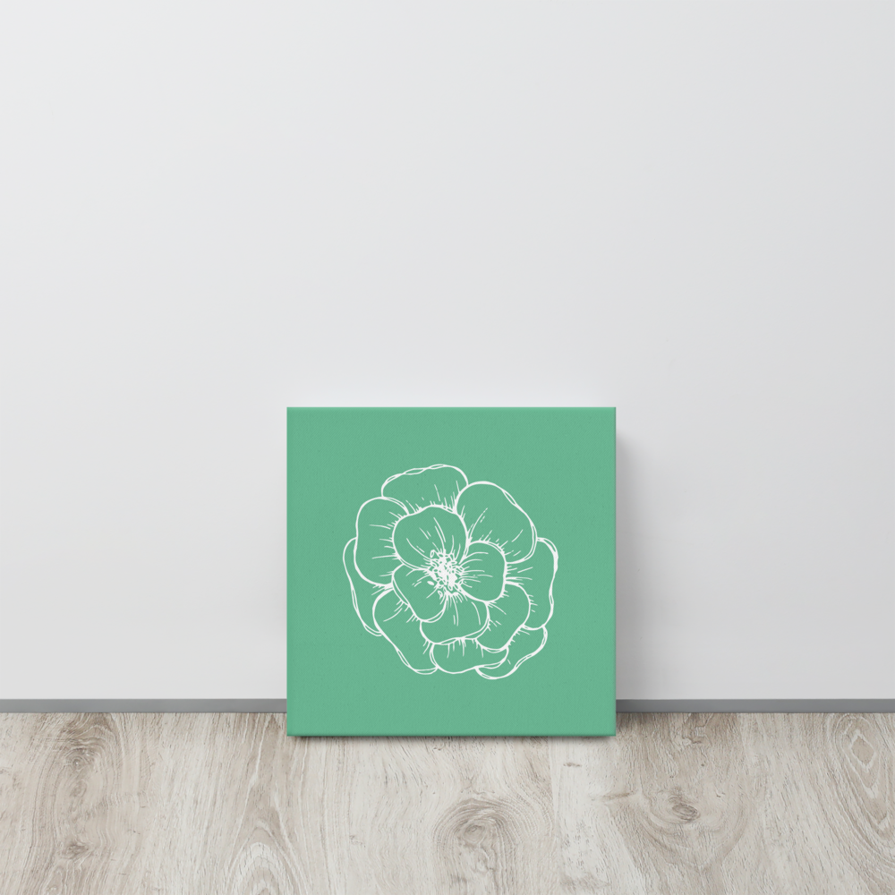 Green w/Flower | Thin Canvas