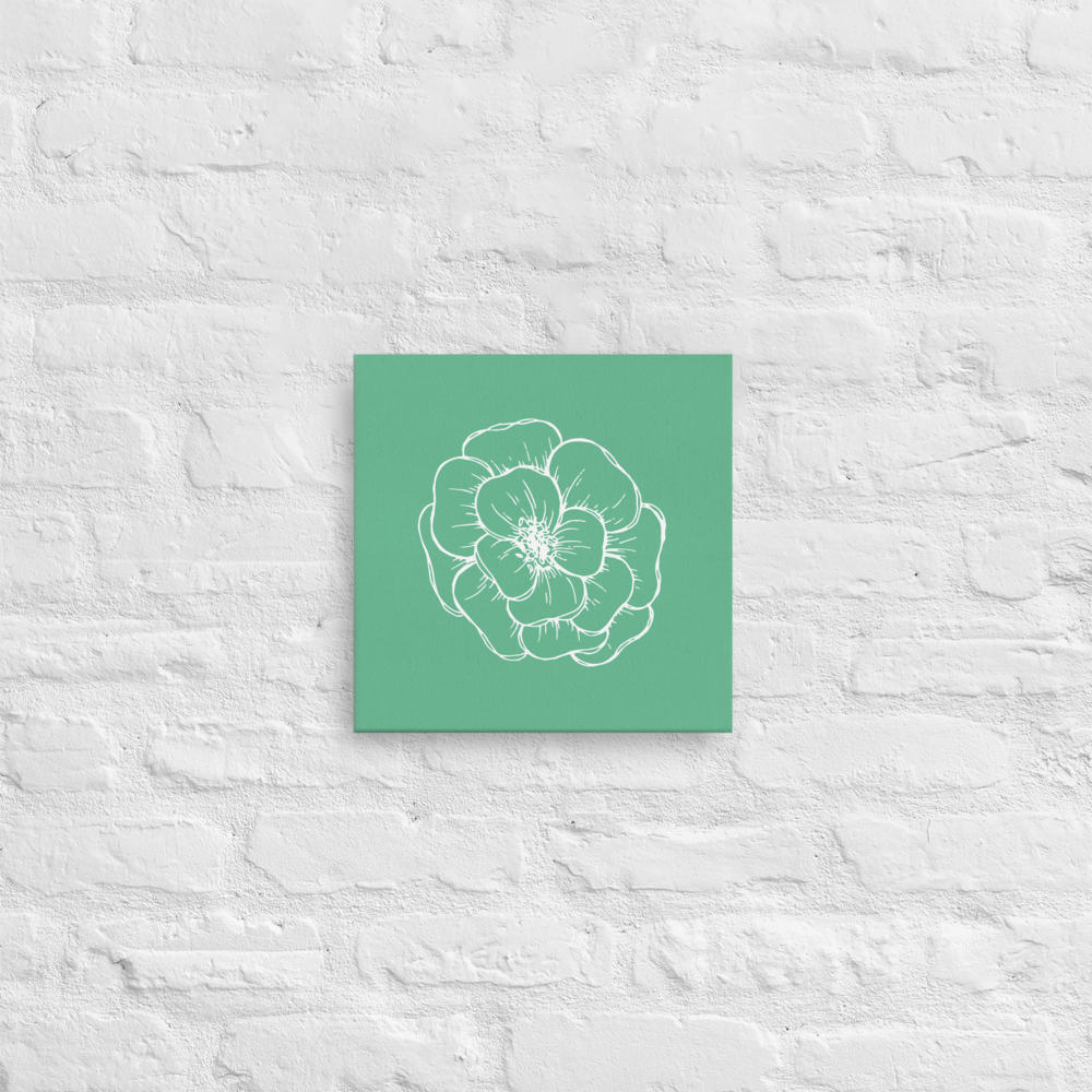 Green w/Flower | Thin Canvas