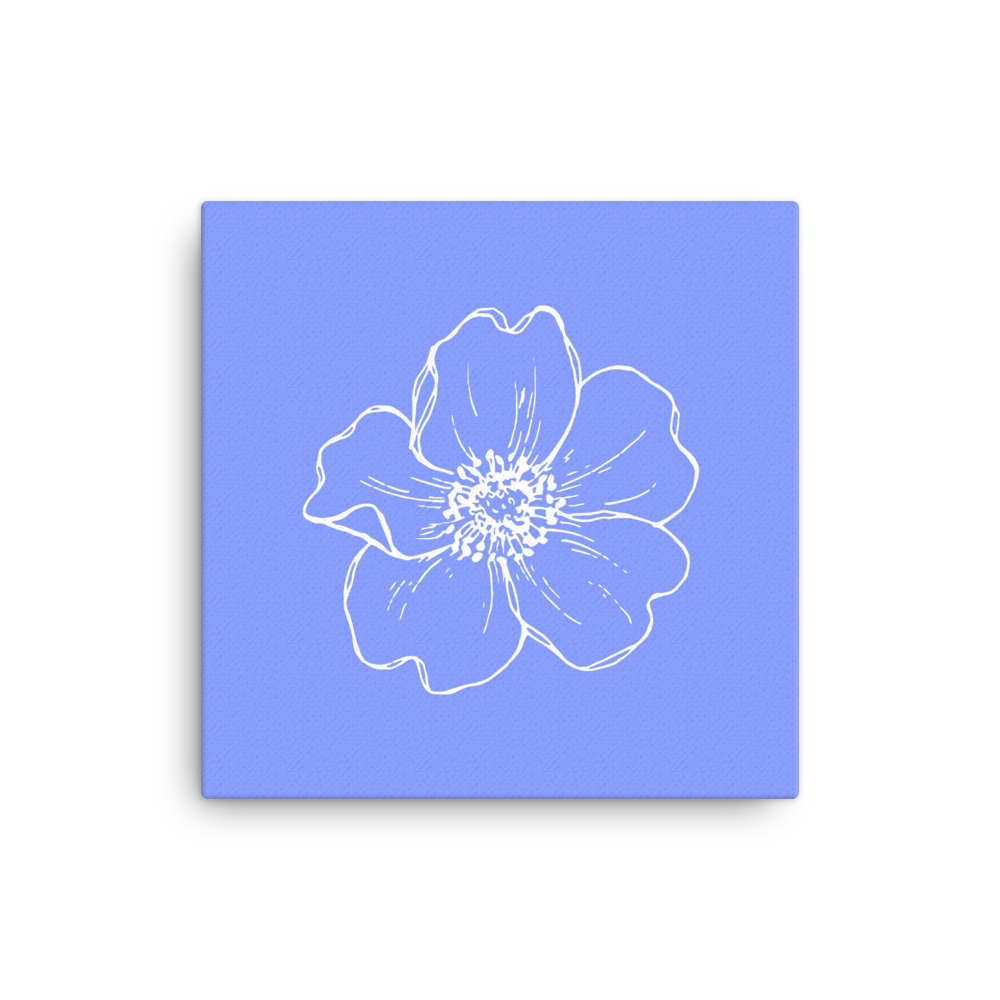 Periwinkle w/Flower | Thin Canvas