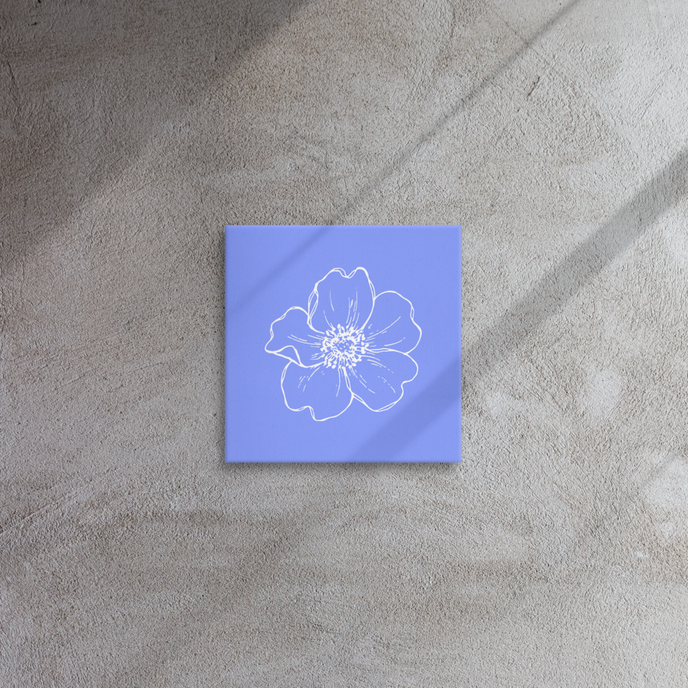Periwinkle w/Flower | Thin Canvas
