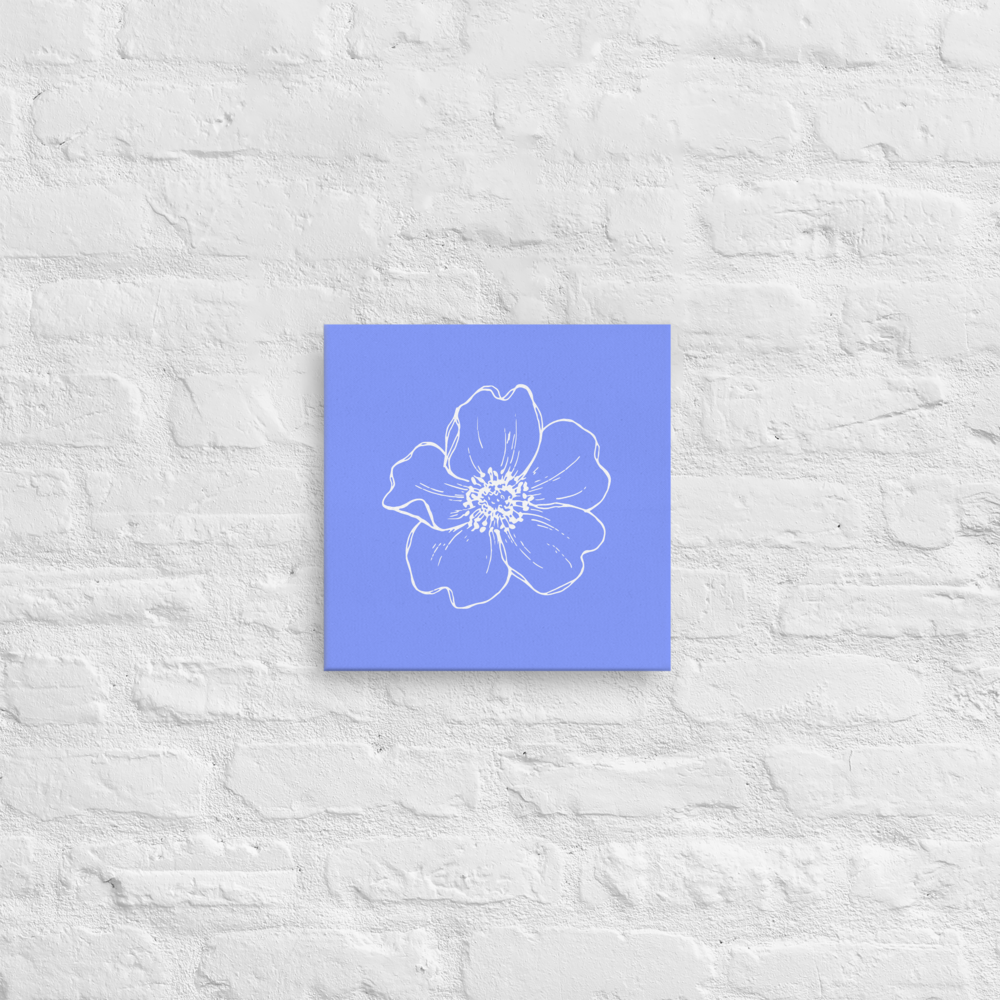 Periwinkle w/Flower | Thin Canvas