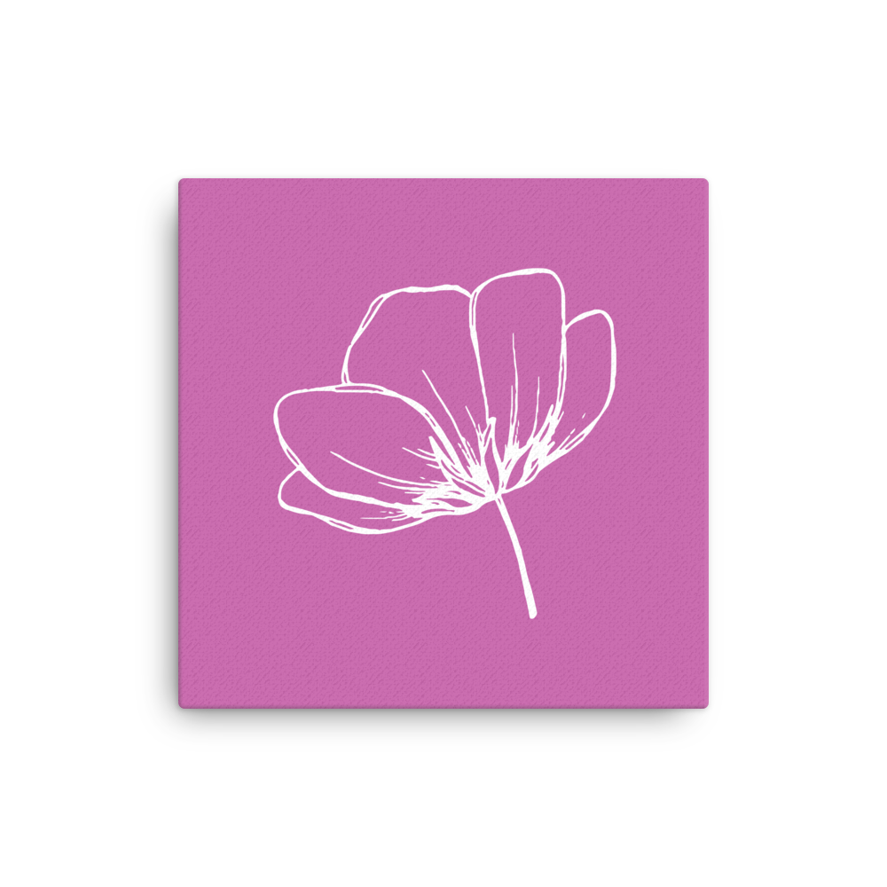 Pink w/ Flower | Thin Canvas
