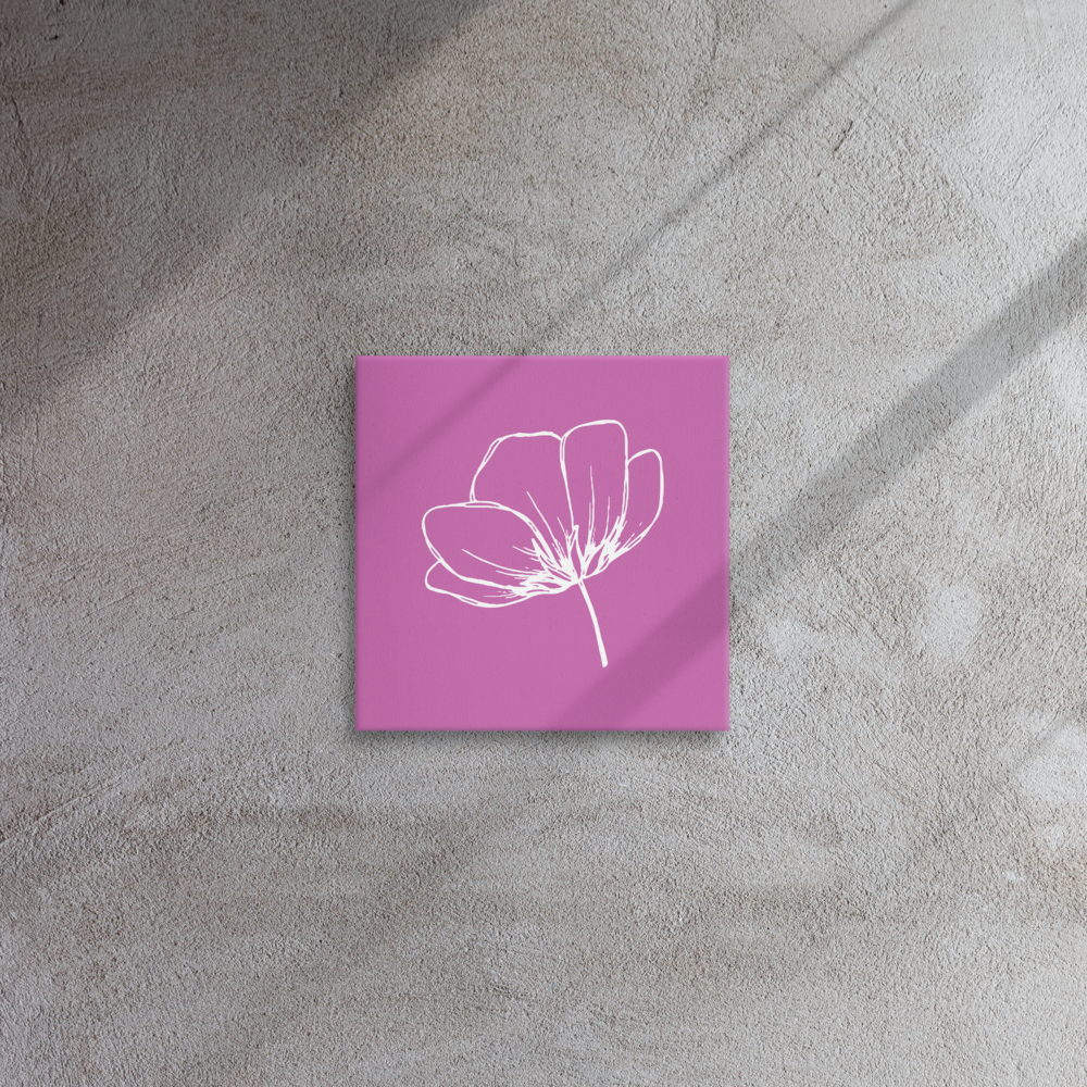 Pink w/ Flower | Thin Canvas