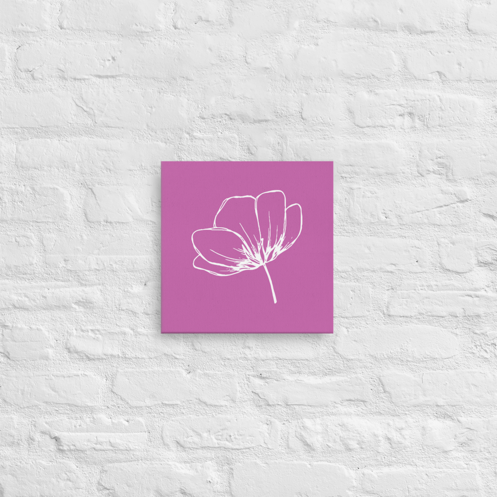 Pink w/ Flower | Thin Canvas