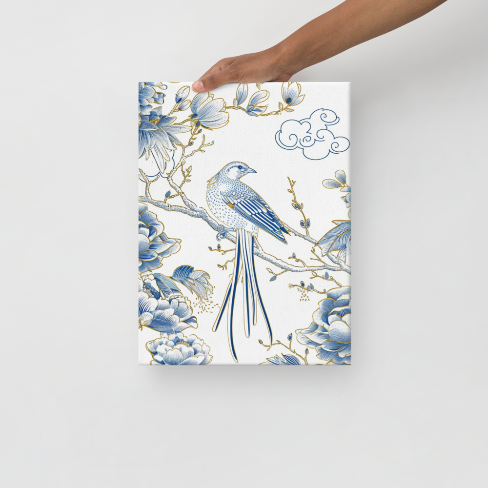 French Bird Chinoiserie 1 Thin canvas