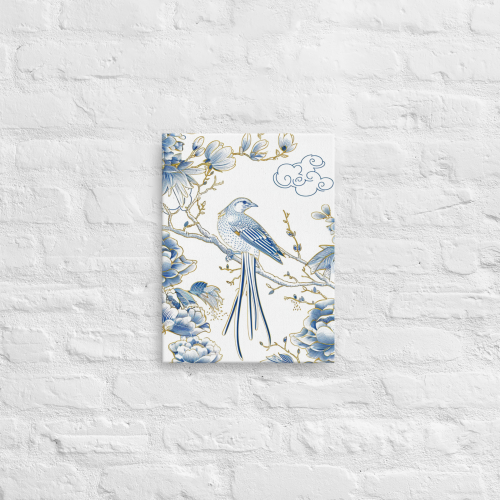 French Bird Chinoiserie 1 Thin canvas