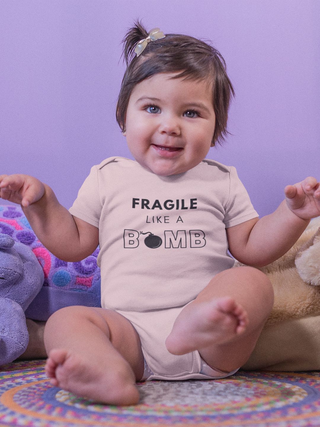 Fragile Like a Bomb | Baby Short-Sleeve One-Piece – Spare Moments