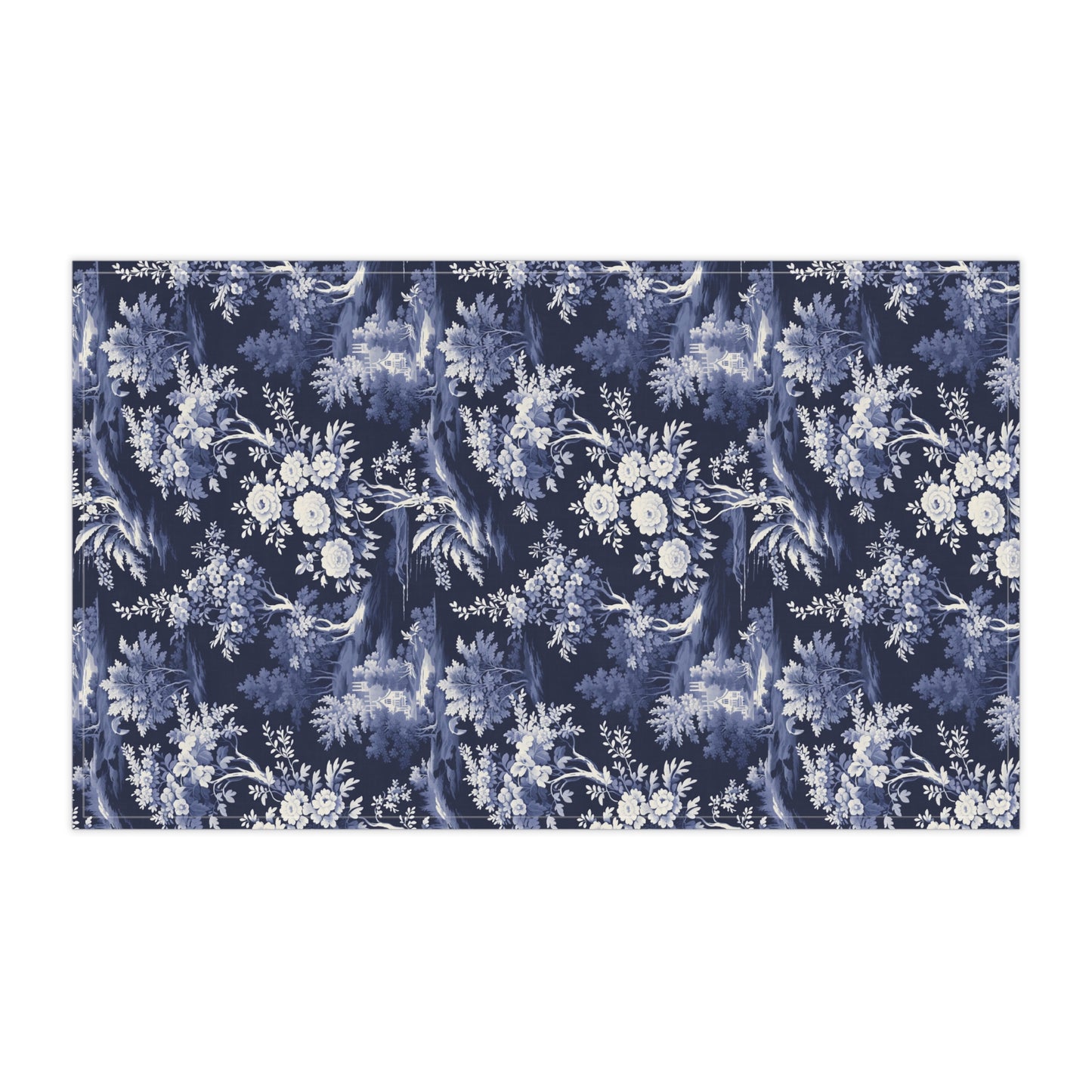 Dark Blue French Toile 5 Tea Towel