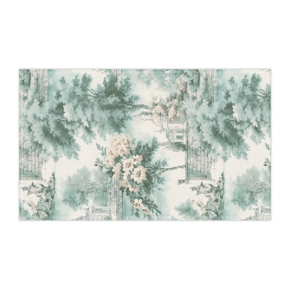Mint French Country Toile (Church) Tea Towel (cotton twill)