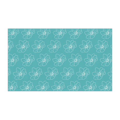 Turquoise w/ Flowers Tea Towel