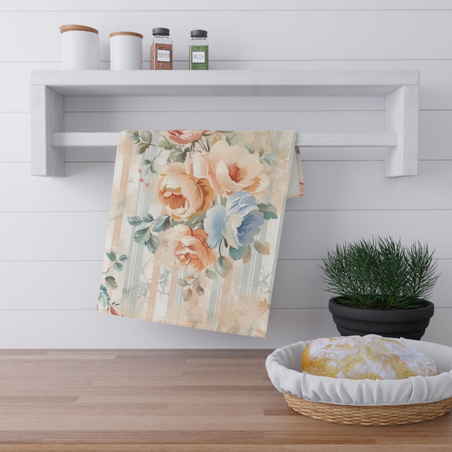 Vintage French Wall Paper 19 Tea Towel