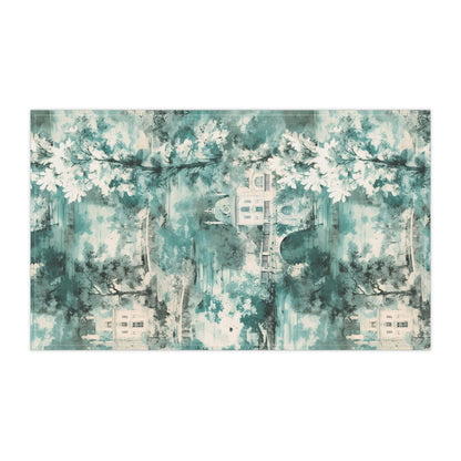 Mint French Country Toile (Manor) Tea Towel (cotton twill)