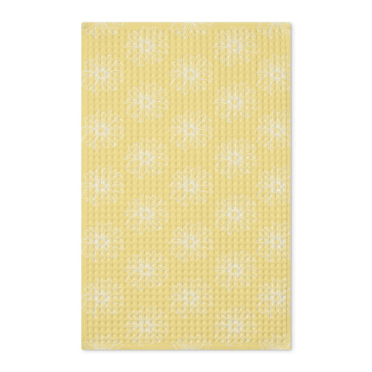 Yellow Daisy Waffle Tea Towel