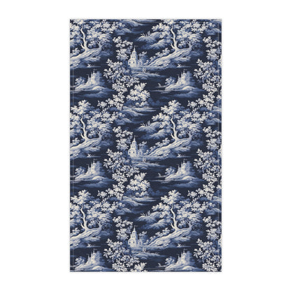Dark Blue French Toile 4 Tea Towel