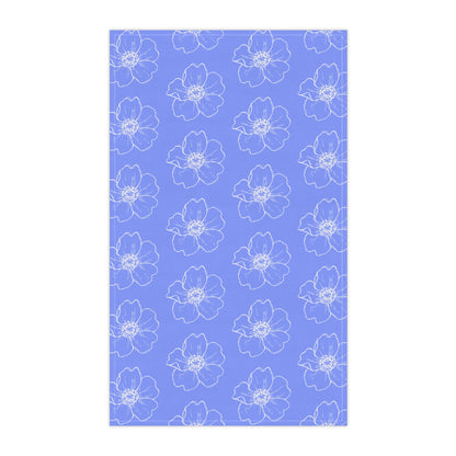 Periwinkle w/ Flowers Tea Towel