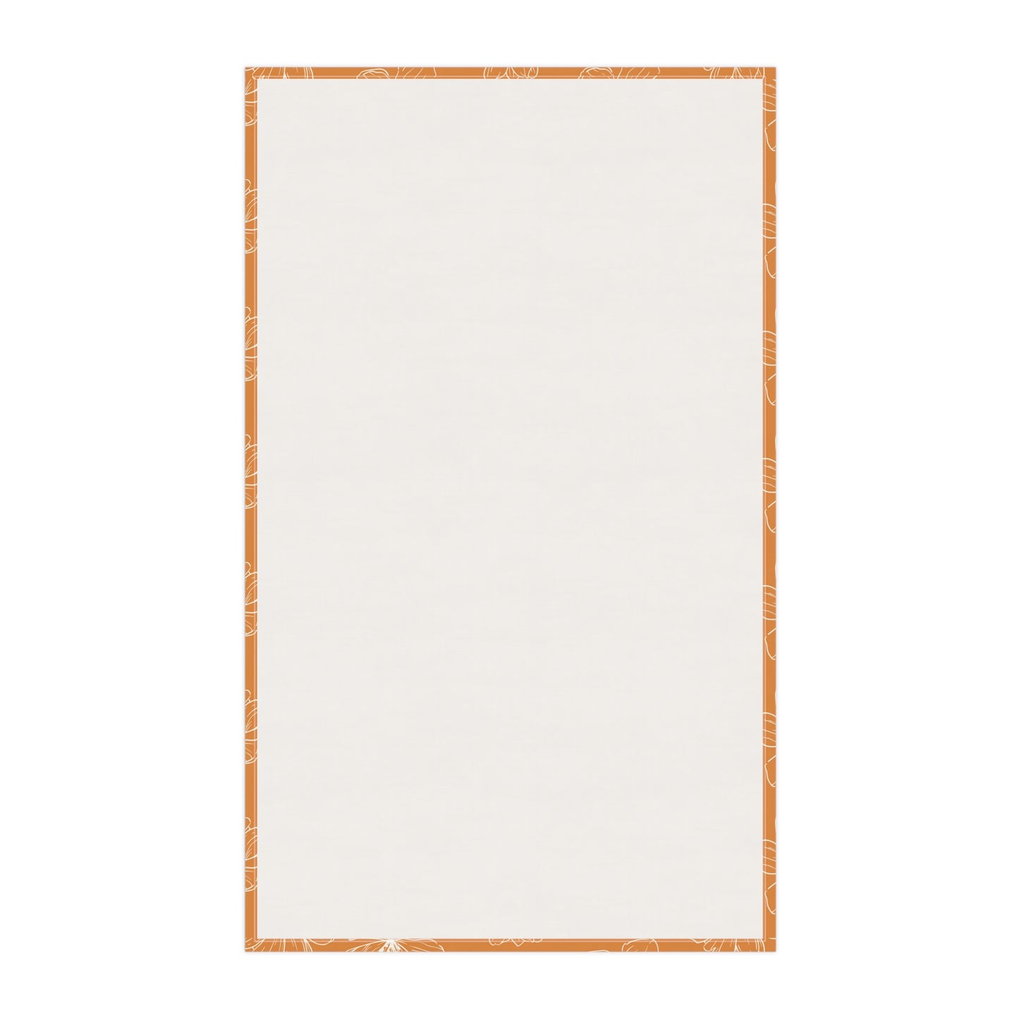 Dark Orange w/ Flowers Tea Towel