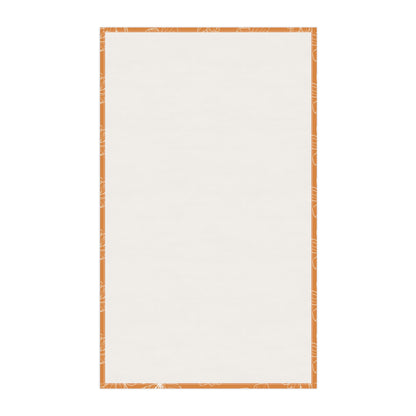 Dark Orange w/ Flowers Tea Towel