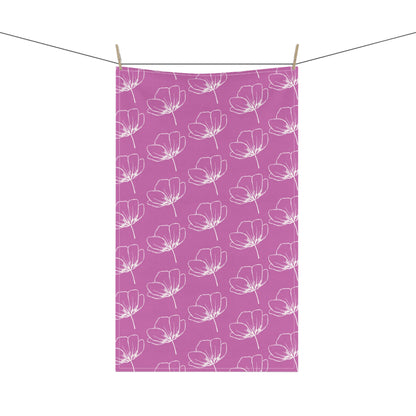 Pink w/ Flowers Tea Towel