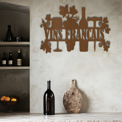 French Wines Steel Wall Decor