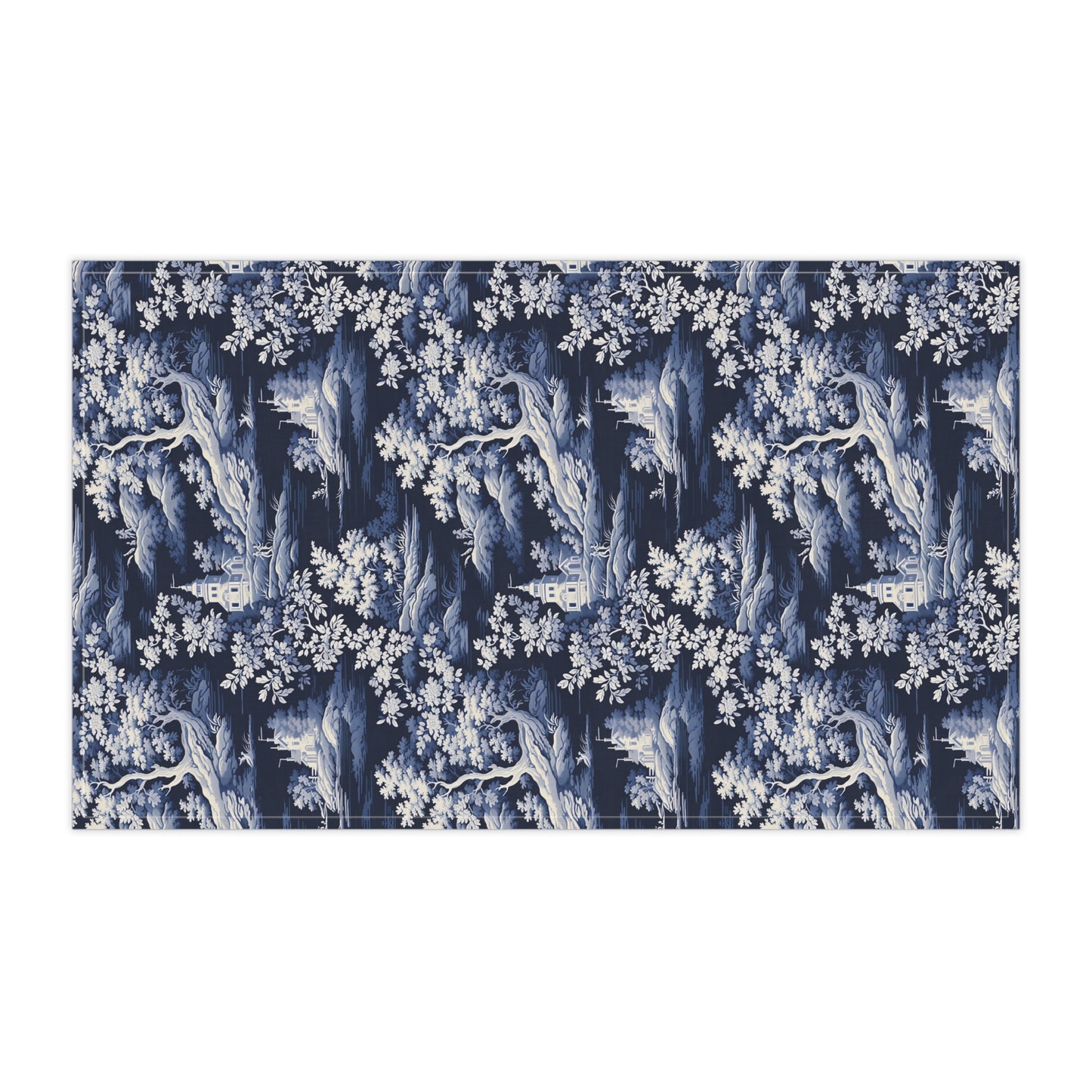 Dark Blue French Toile 4 Tea Towel
