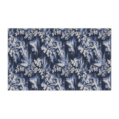 Dark Blue French Toile 4 Tea Towel