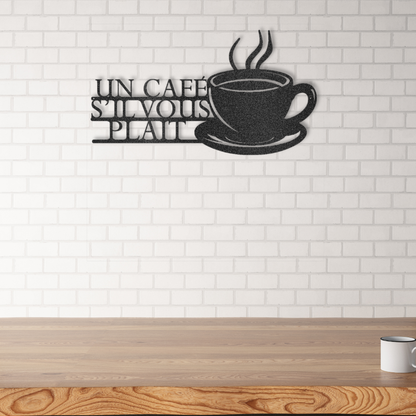 A Coffee Please French Steel Wall Decor