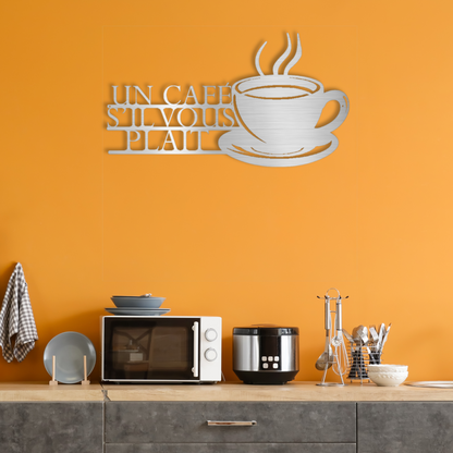 A Coffee Please French Steel Wall Decor