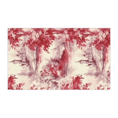 Red French Country Toile (The Manor) Tea Towel (cotton twill)