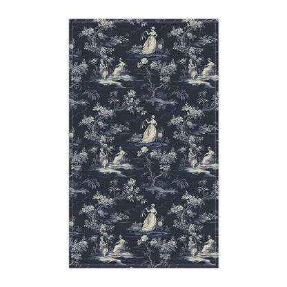 Dark Blue French Toile 8 Tea Towel