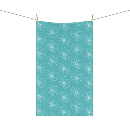 Turquoise w/ Flowers Tea Towel