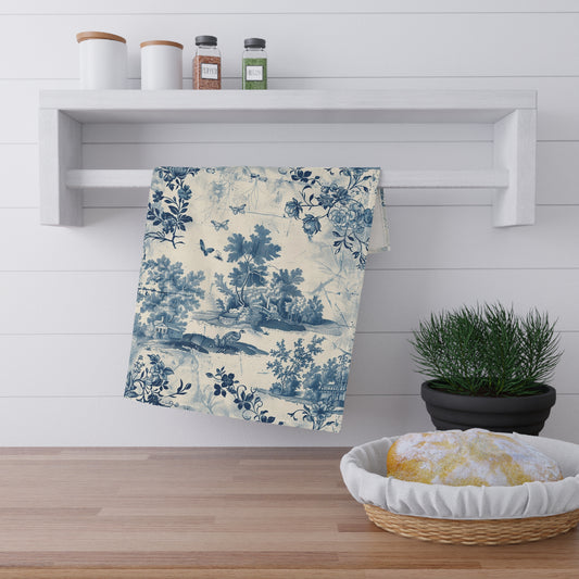 French Toile (Garden) Tea Towel (cotton twill)