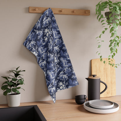 Dark Blue French Toile 5 Tea Towel