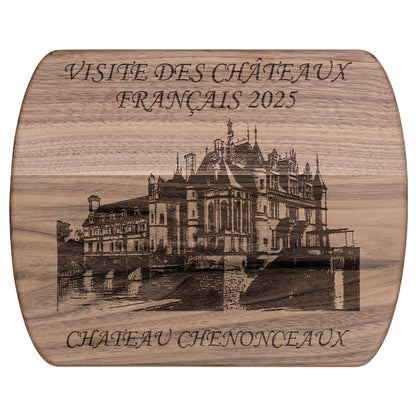 Personalized Chateau Chenonceaux Hardwood Oval Cutting Board