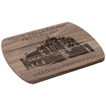 Personalized Chateau Chenonceaux Hardwood Oval Cutting Board