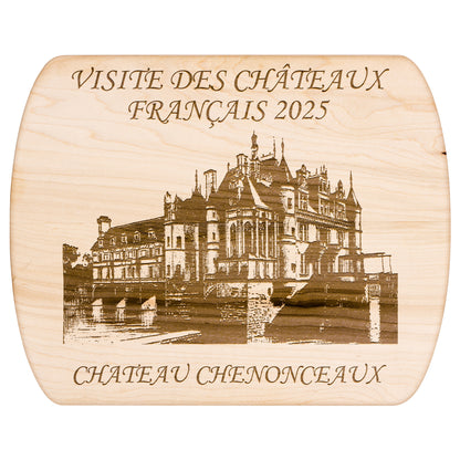 Personalized Chateau Chenonceaux Hardwood Oval Cutting Board