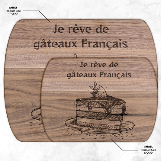 I Dream of French Cakes | Hardwood Oval Cutting Board