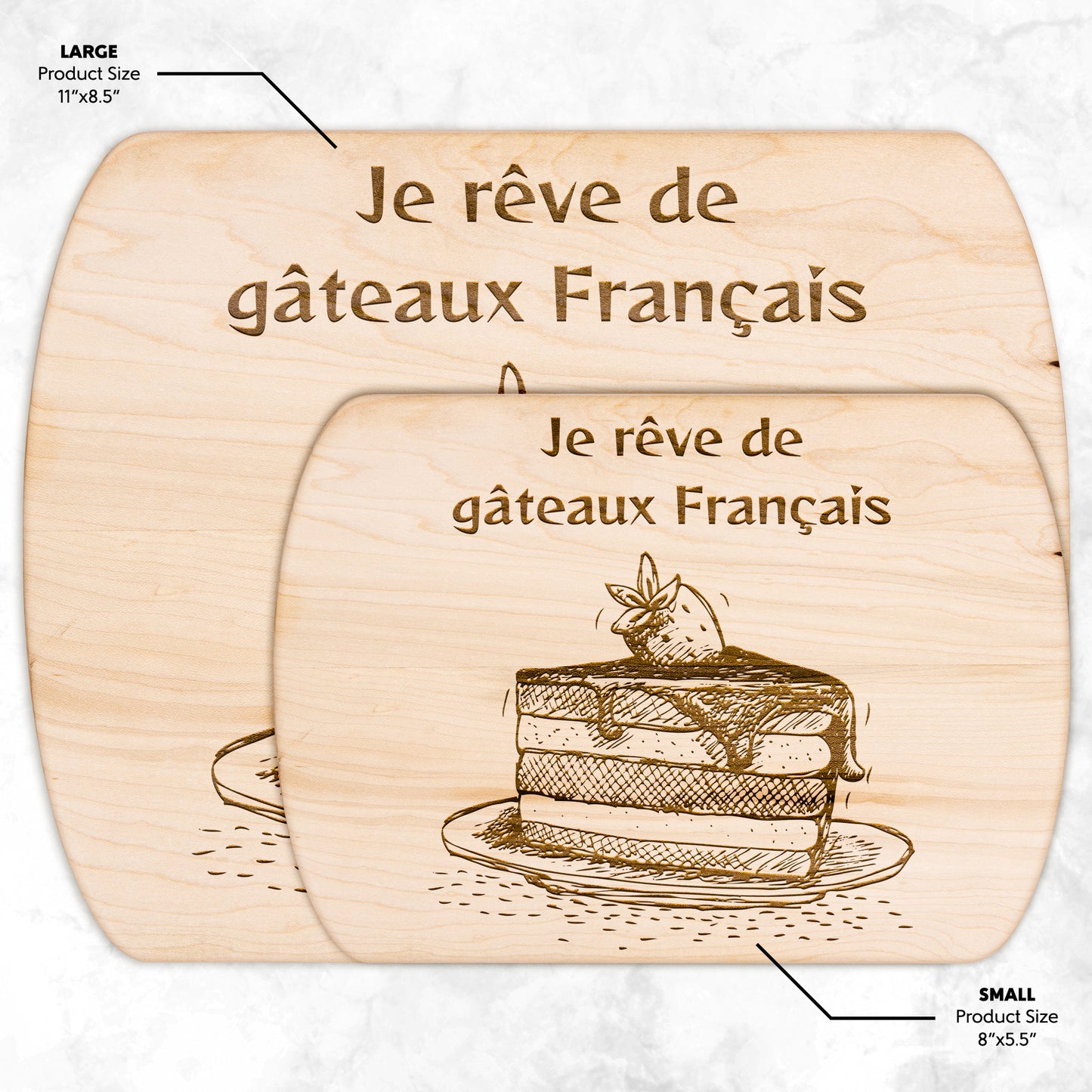 I Dream of French Cakes | Hardwood Oval Cutting Board