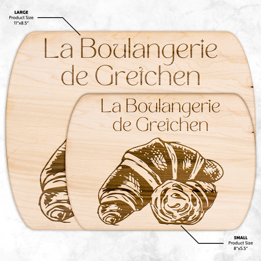 Personalized La Boulangerie Hardwood Oval Cutting Board