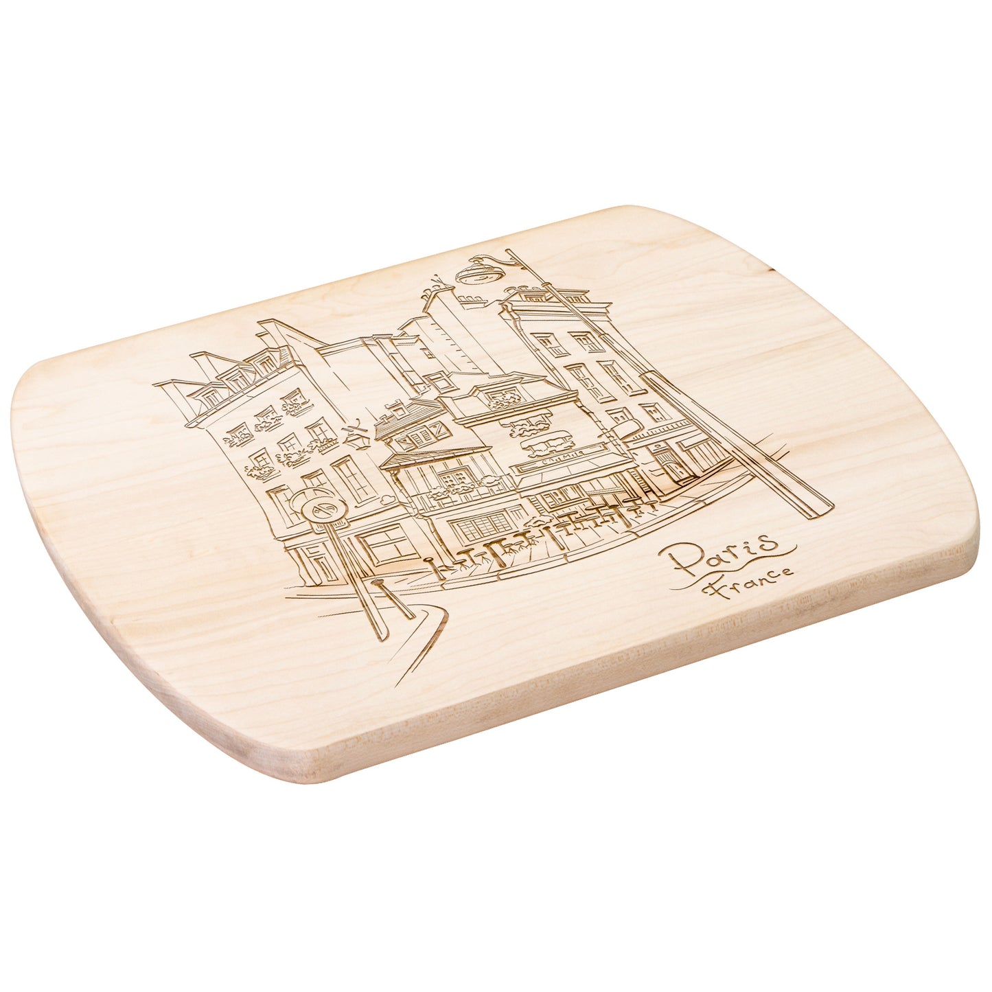 Paris France City Street | Hardwood Oval Cutting Board