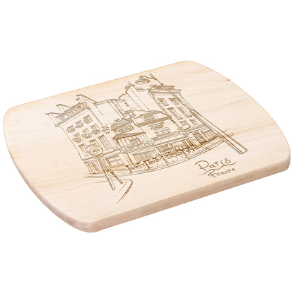 Paris France City Street | Hardwood Oval Cutting Board