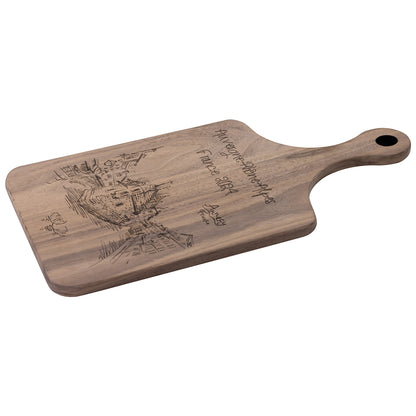 Personalized Annecy France Hardwood Paddle Cutting Board