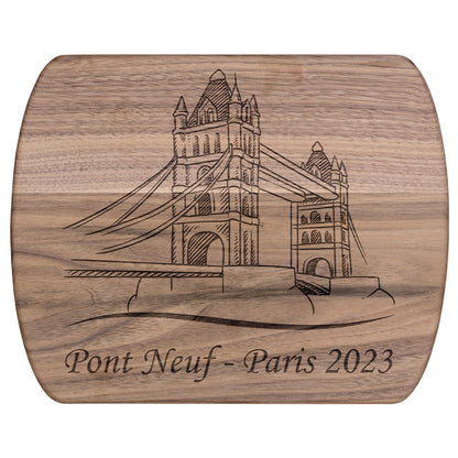 Personalized Pont Neuf Hardwood Oval Cutting Board