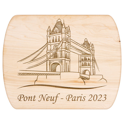 Personalized Pont Neuf Hardwood Oval Cutting Board