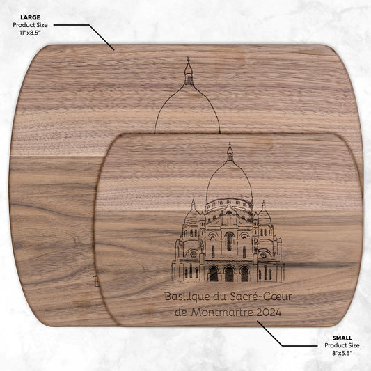 Personalized Sacré-Cœur Hardwood Oval Cutting Board Cutting Board