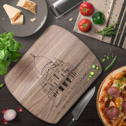Personalized Sacré-Cœur Hardwood Oval Cutting Board Cutting Board