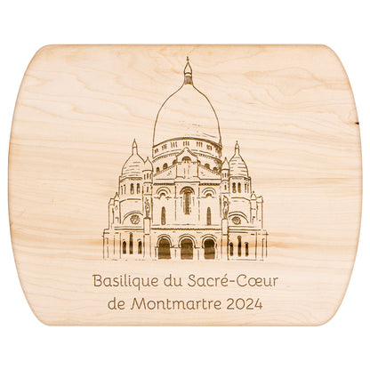 Personalized Sacré-Cœur Hardwood Oval Cutting Board Cutting Board
