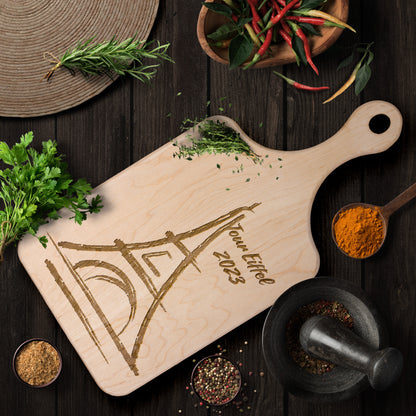 Personalized Tour Eiffel | Hardwood Paddle Cutting Board